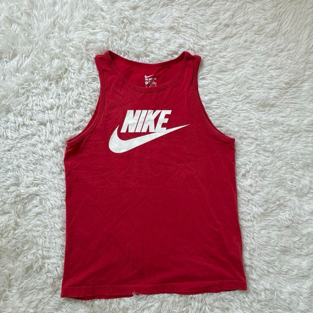 Red Nike tank top with white logo  youth XL or Men's XS